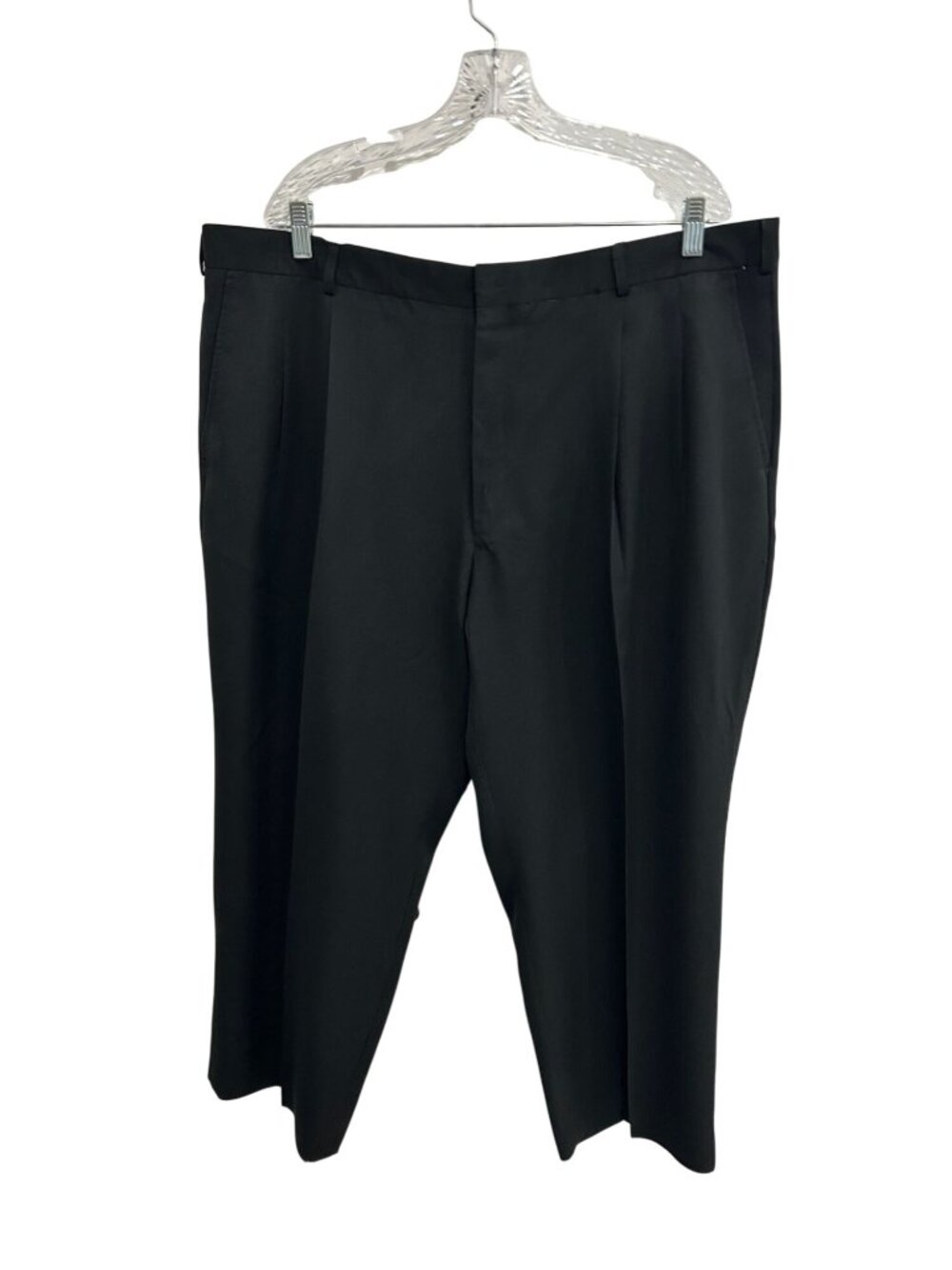 Montique 46 Mens Black Pleated Classic Fit Dress Pants Old Money Heritage Style